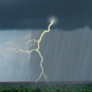 clouds, rain and lightning