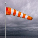 wind sock with lots of clouds