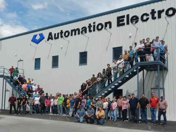 Employee appreciation in front of the office