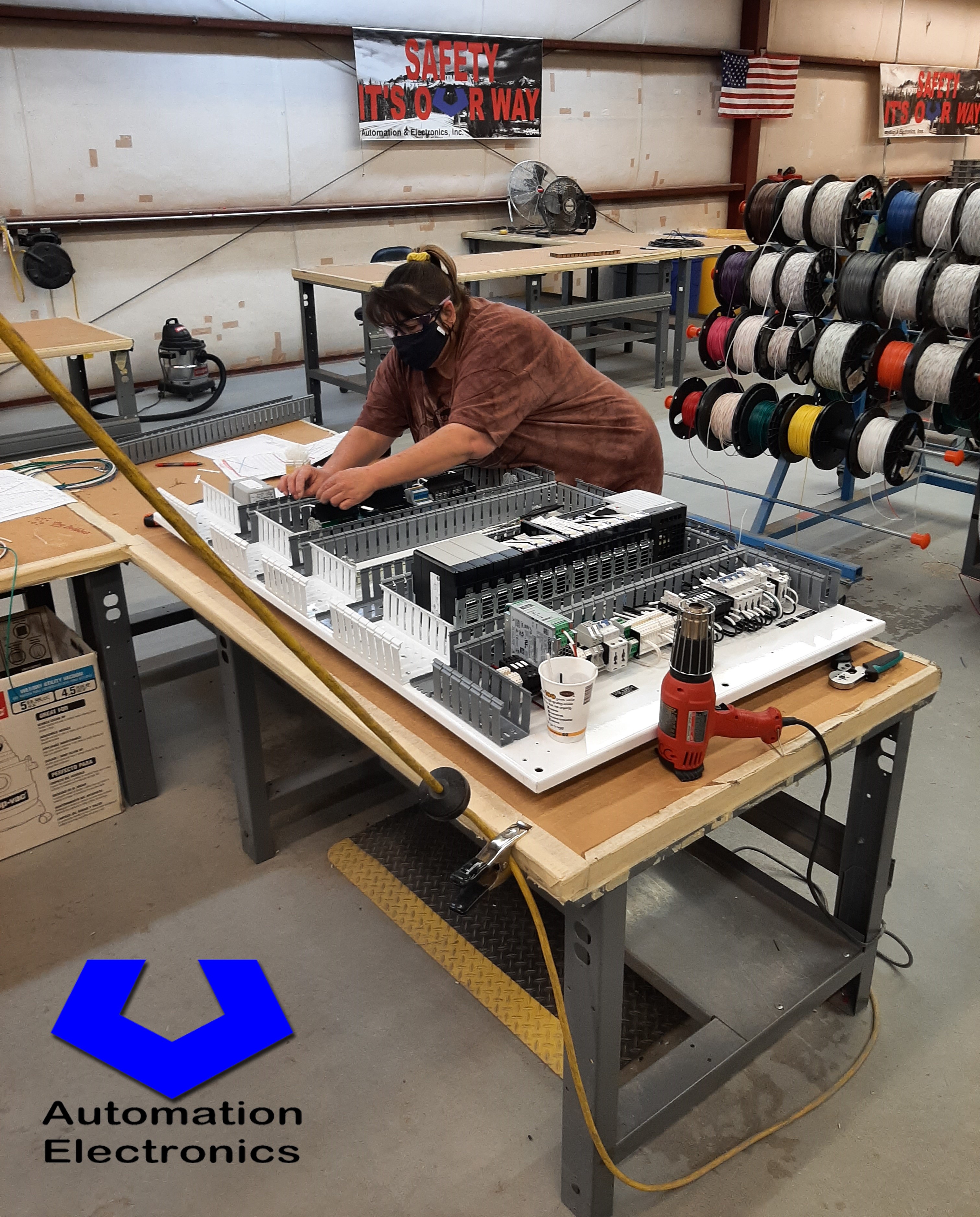 Automation and Electronics, Inc. panel shop at work on ControlLogix upgrade panel.