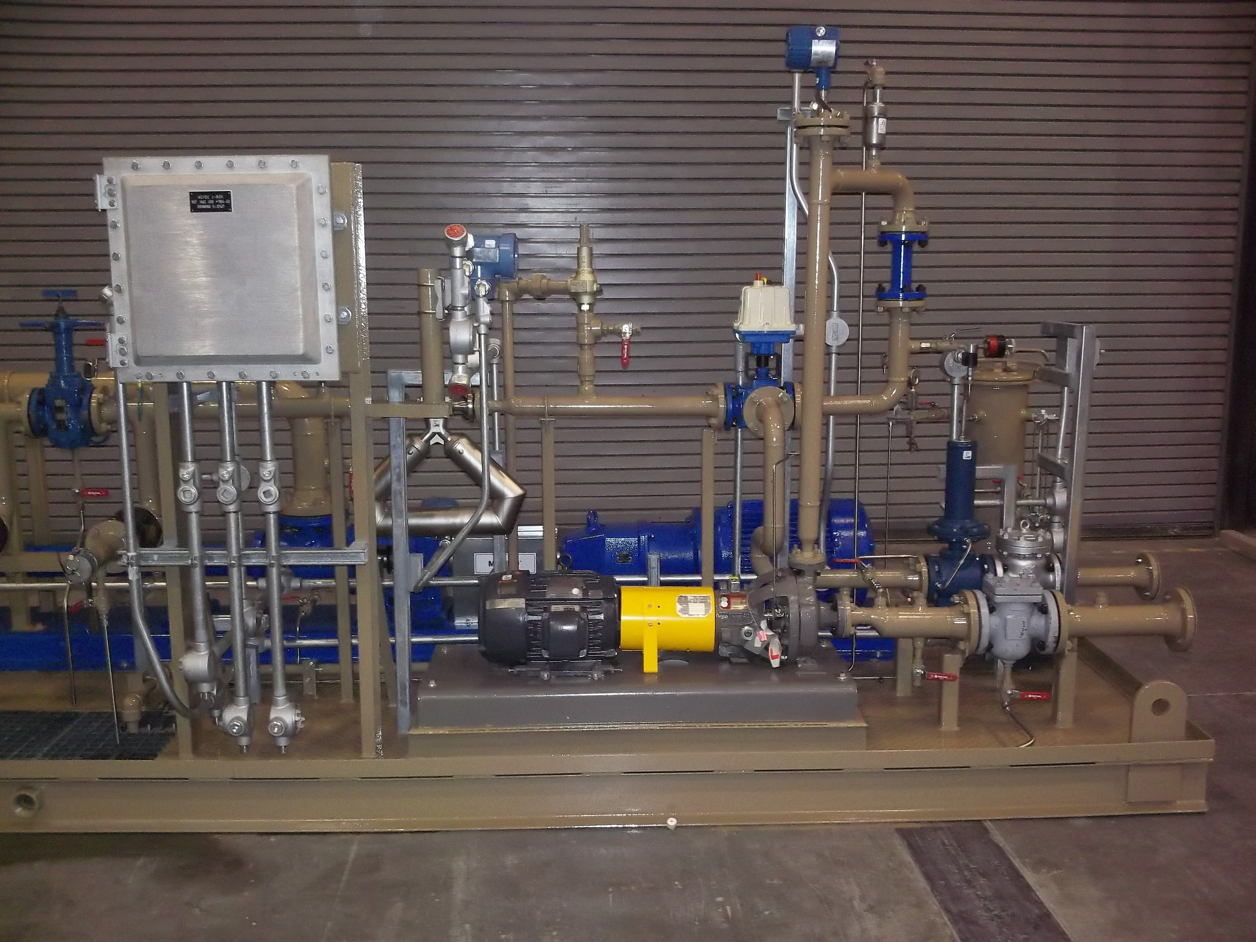 Fabrication of Automation and Electronics, Inc. LACT Skid: Floor view